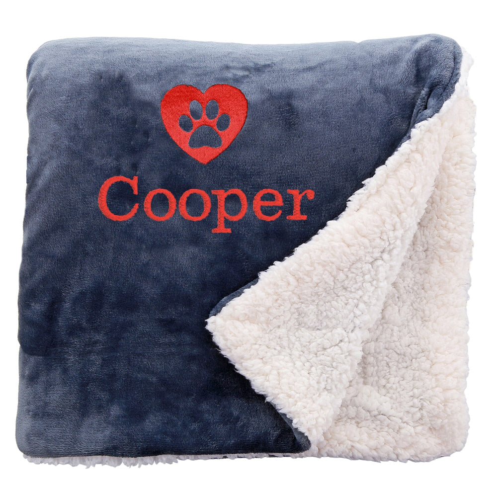 Personalised I Love My Dog Sherpa Blanket