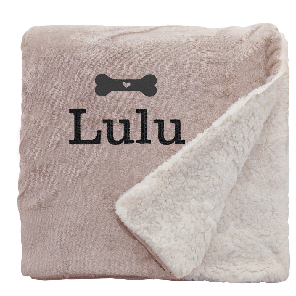 Personalised I Love My Dog Sherpa Blanket