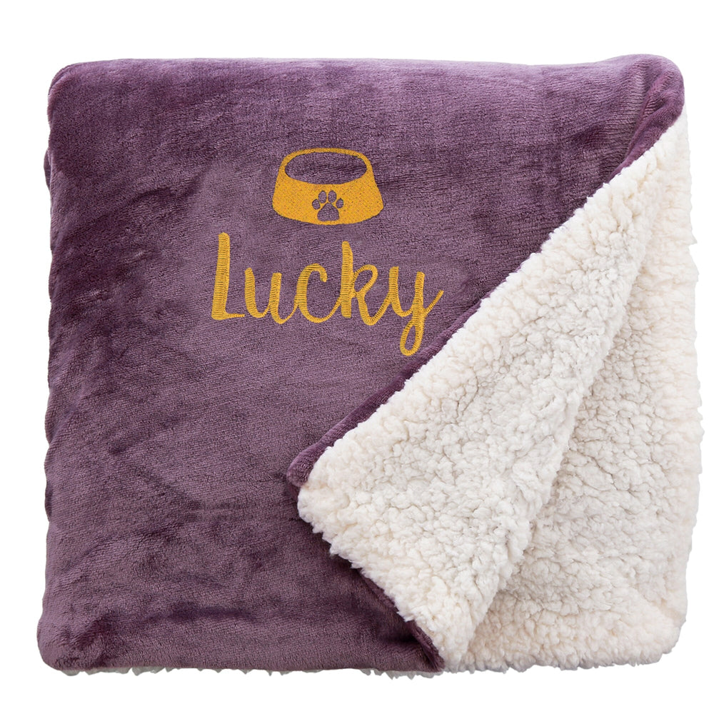Personalised I Love My Dog Sherpa Blanket