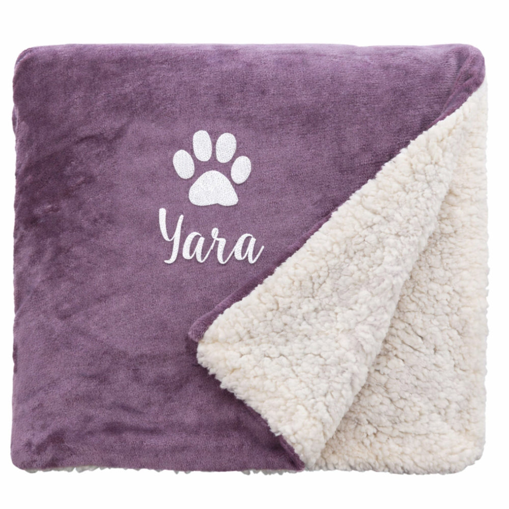 dog name on sherpa blanket