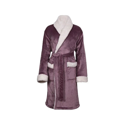 Personalised Sherpa Fleece Dressing Gown - Front and Back Embroidery - Duncan Stewart 1978 Lavender-Large-Extra-Large Duncan Stewart 1978