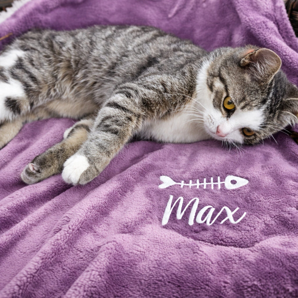 name on lavender sherpa mini blanket