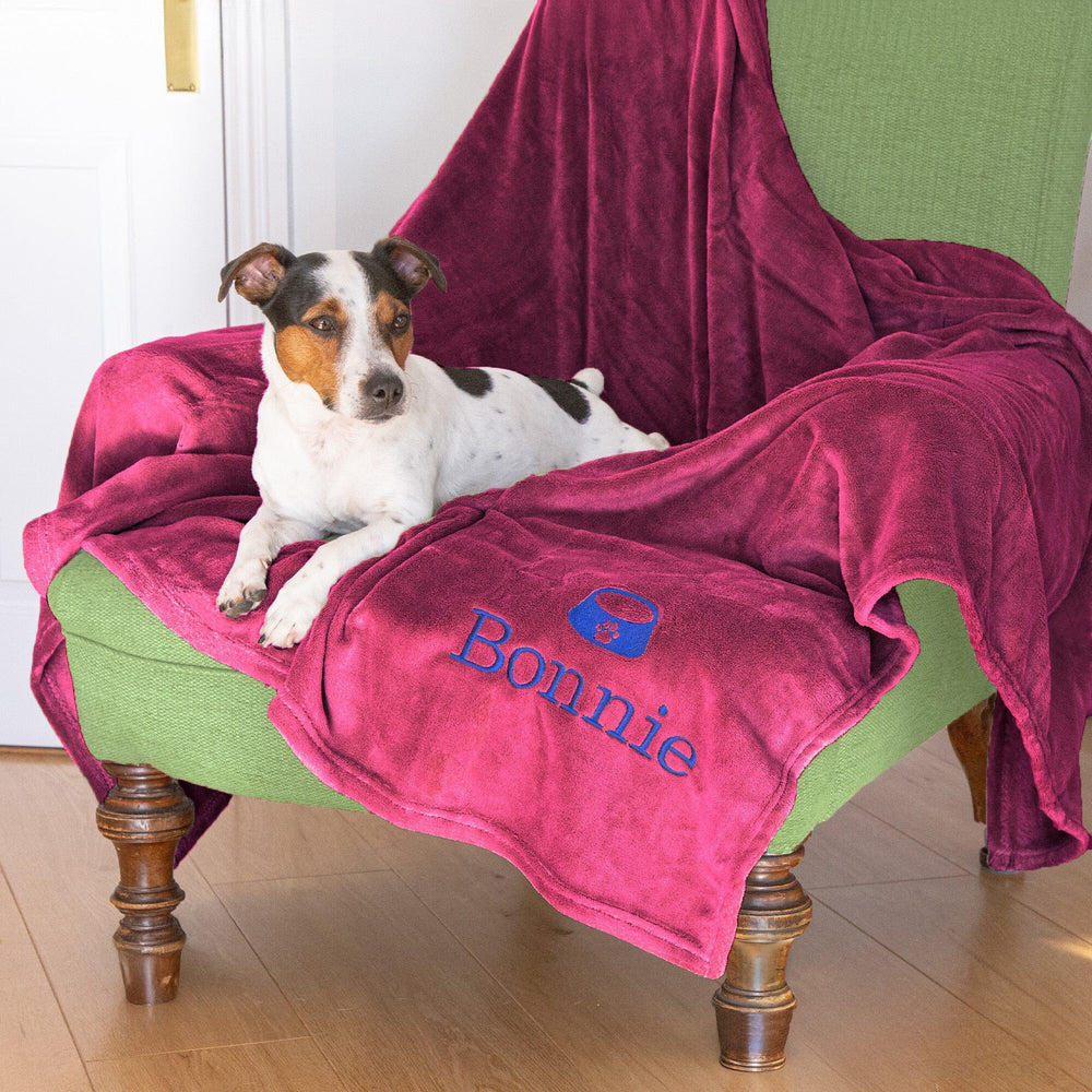Personalised Shimmering Dog Throw with Pet Logo