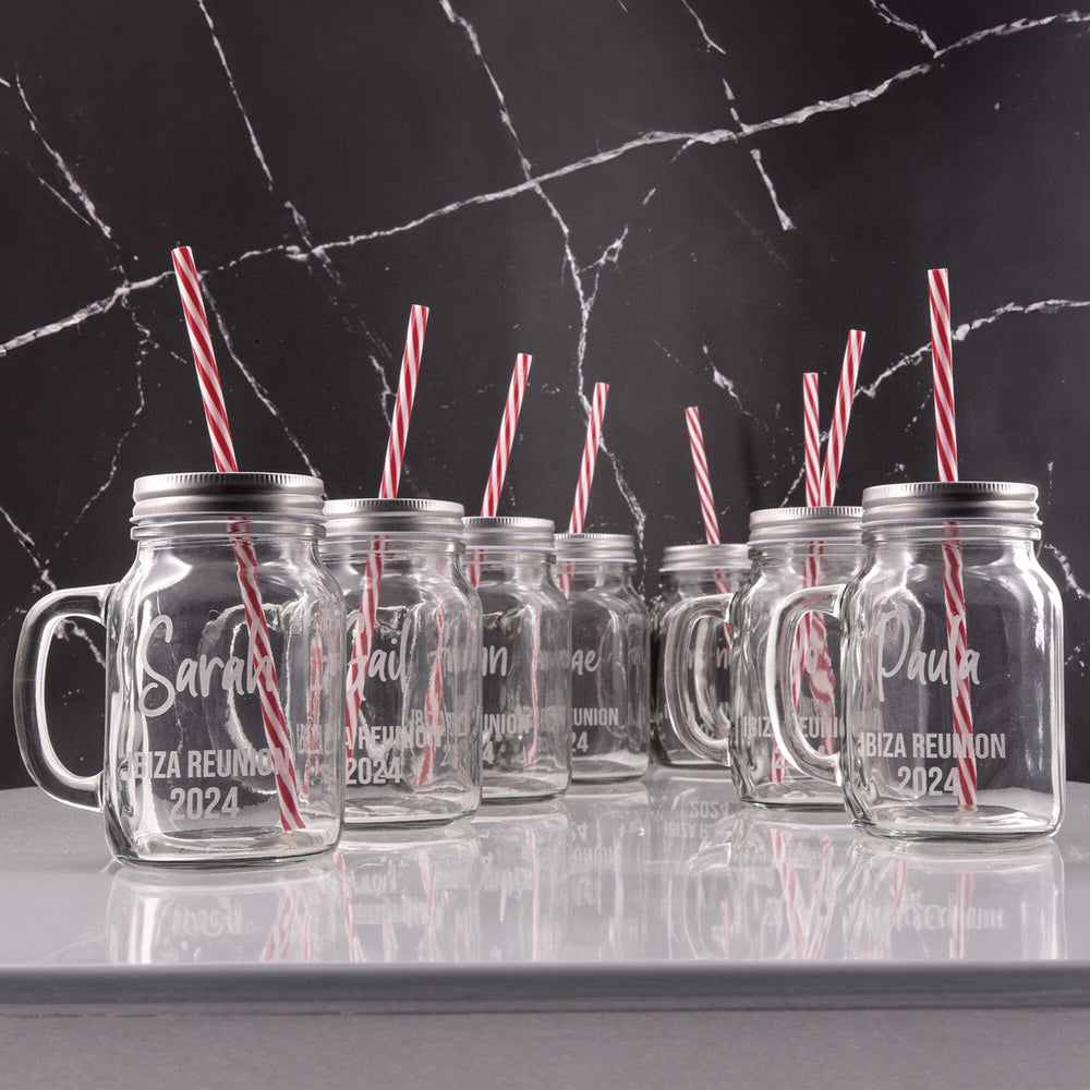 Personalised Smoothie Glass Mason Jar aztex