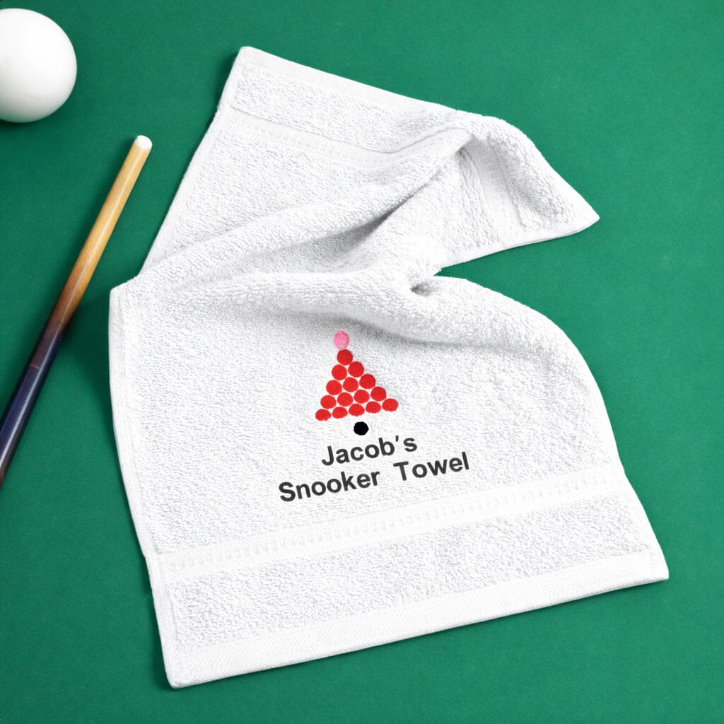 snooker logo on white towel