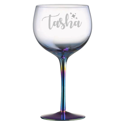 Personalised Sparkle Metallic Gin Glass
