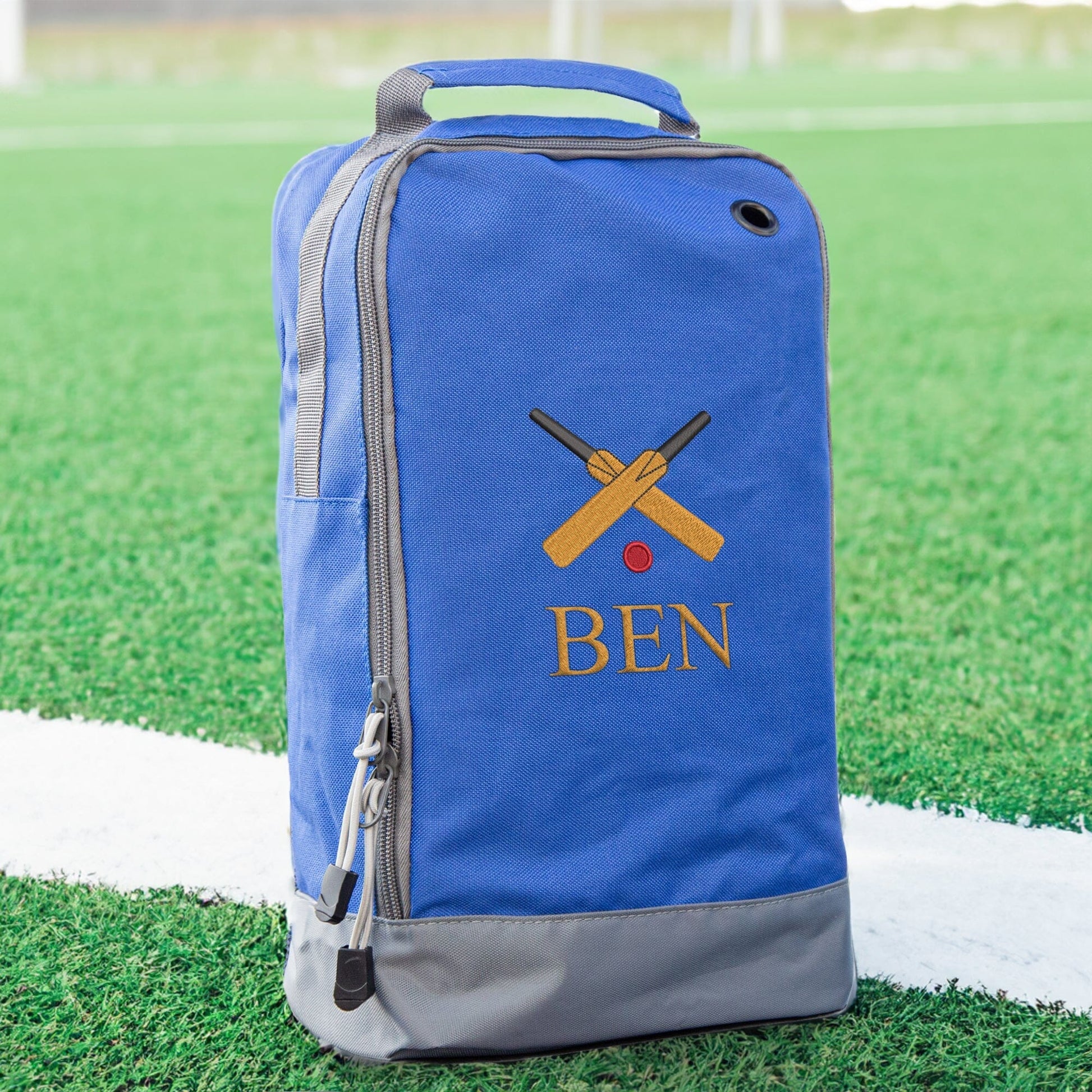 Personalised Cricket Shoe Bag Royal Blue