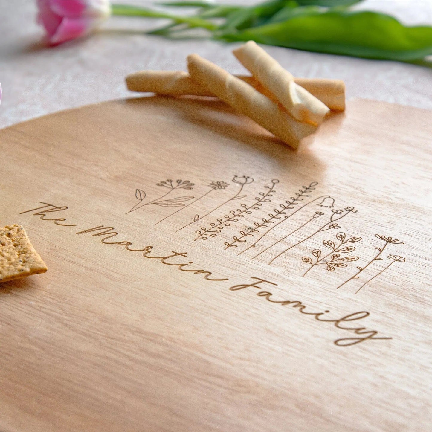 Personalised Spring Florals Lazy Susan