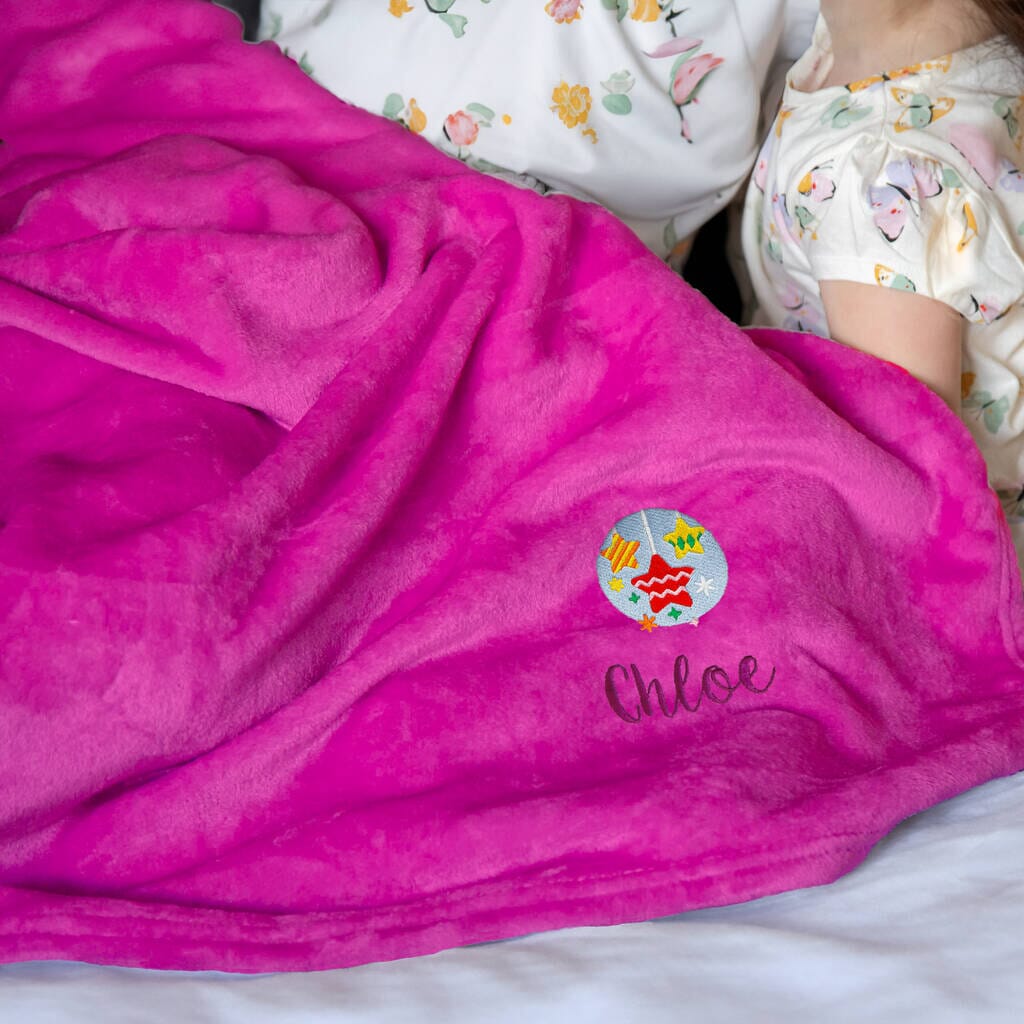 Personalised Star Baubles Christmas Snuggle Blanket