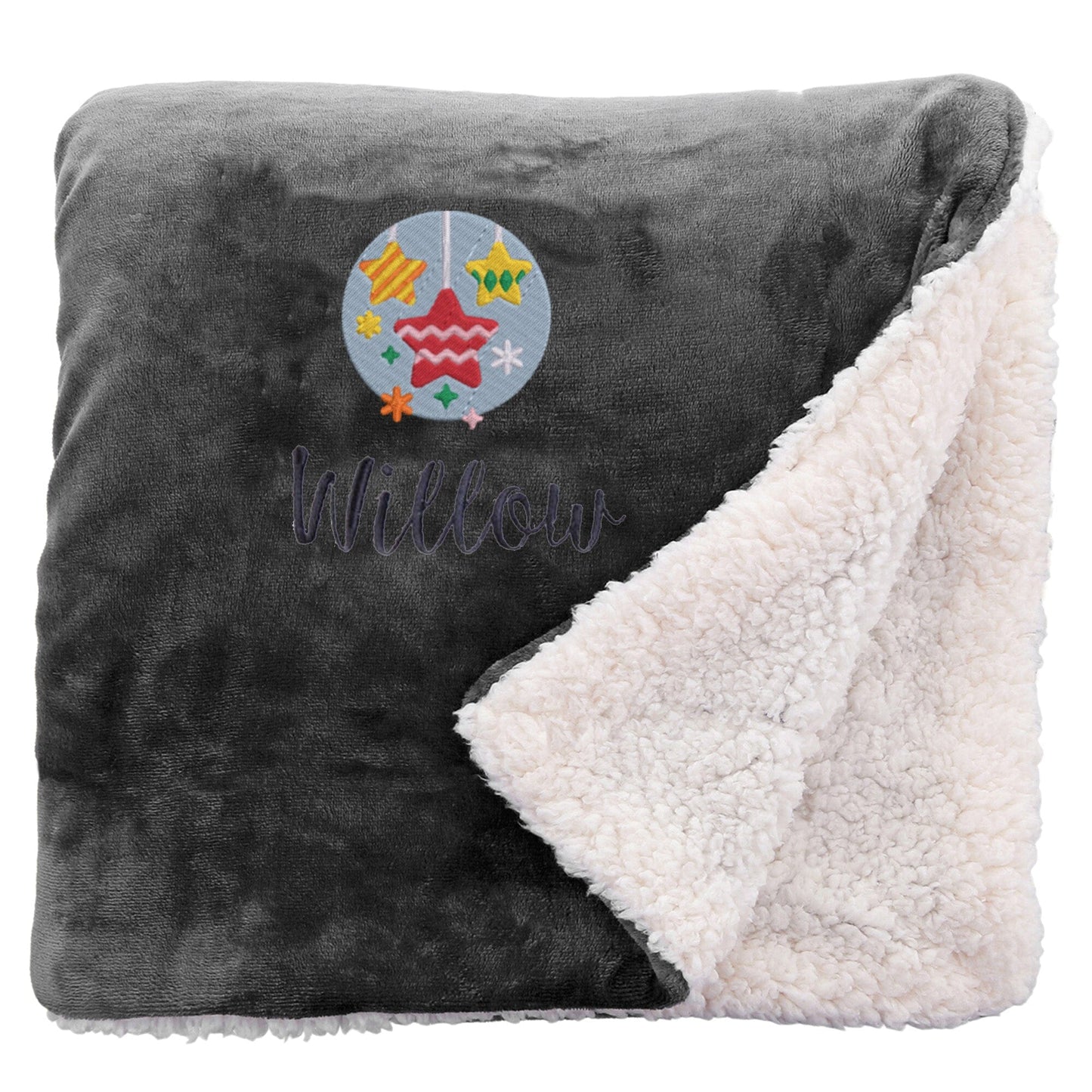 Personalised Star Baubles Christmas Snuggle Blanket