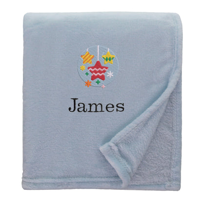 Personalised Star Baubles Christmas Snuggle Blanket