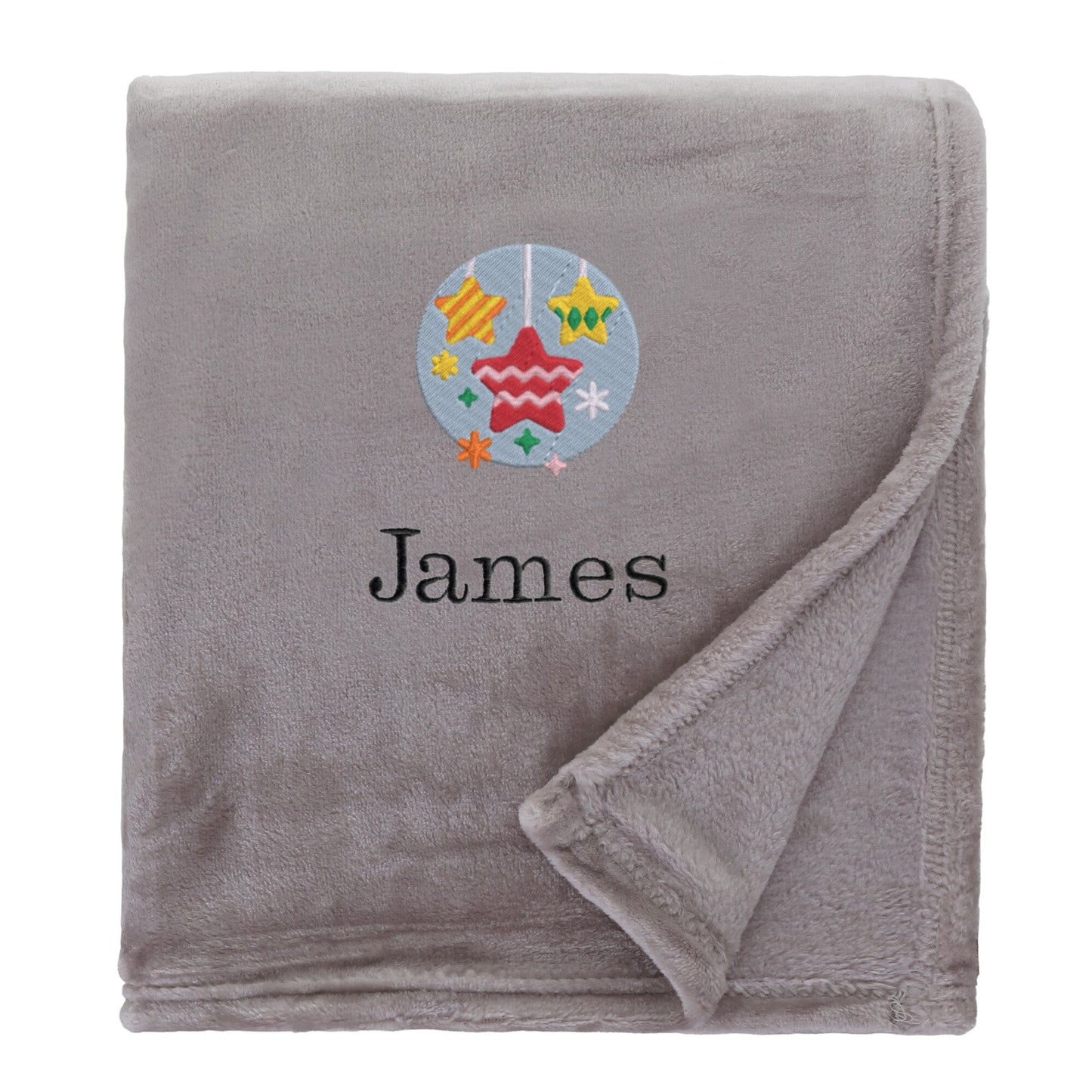 Personalised Star Baubles Christmas Snuggle Blanket