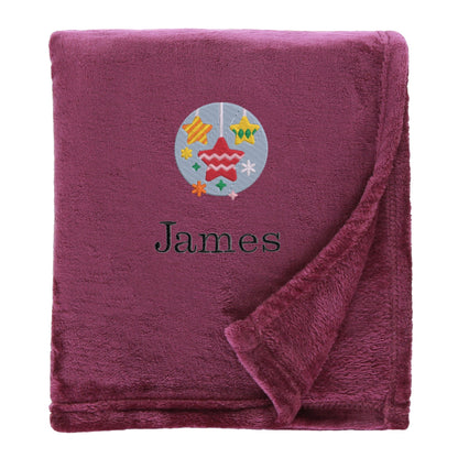 Personalised Star Baubles Christmas Snuggle Blanket