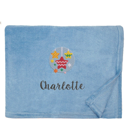 Personalised Star Baubles Christmas Snuggle Blanket