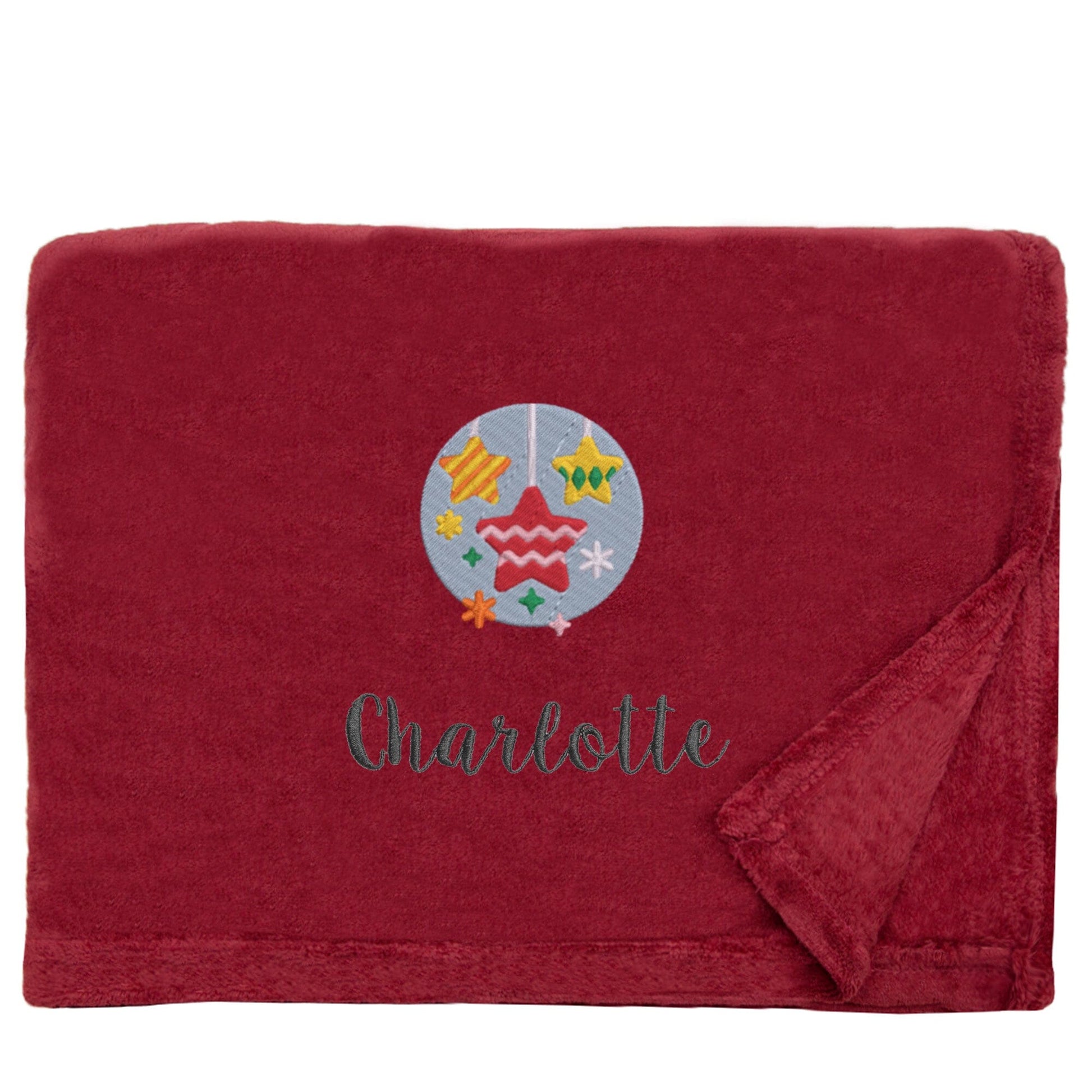 Personalised Star Baubles Christmas Snuggle Blanket