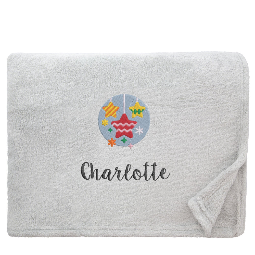 Personalised Star Baubles Christmas Snuggle Blanket