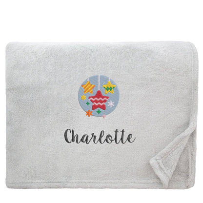 Personalised Star Baubles Christmas Snuggle Blanket