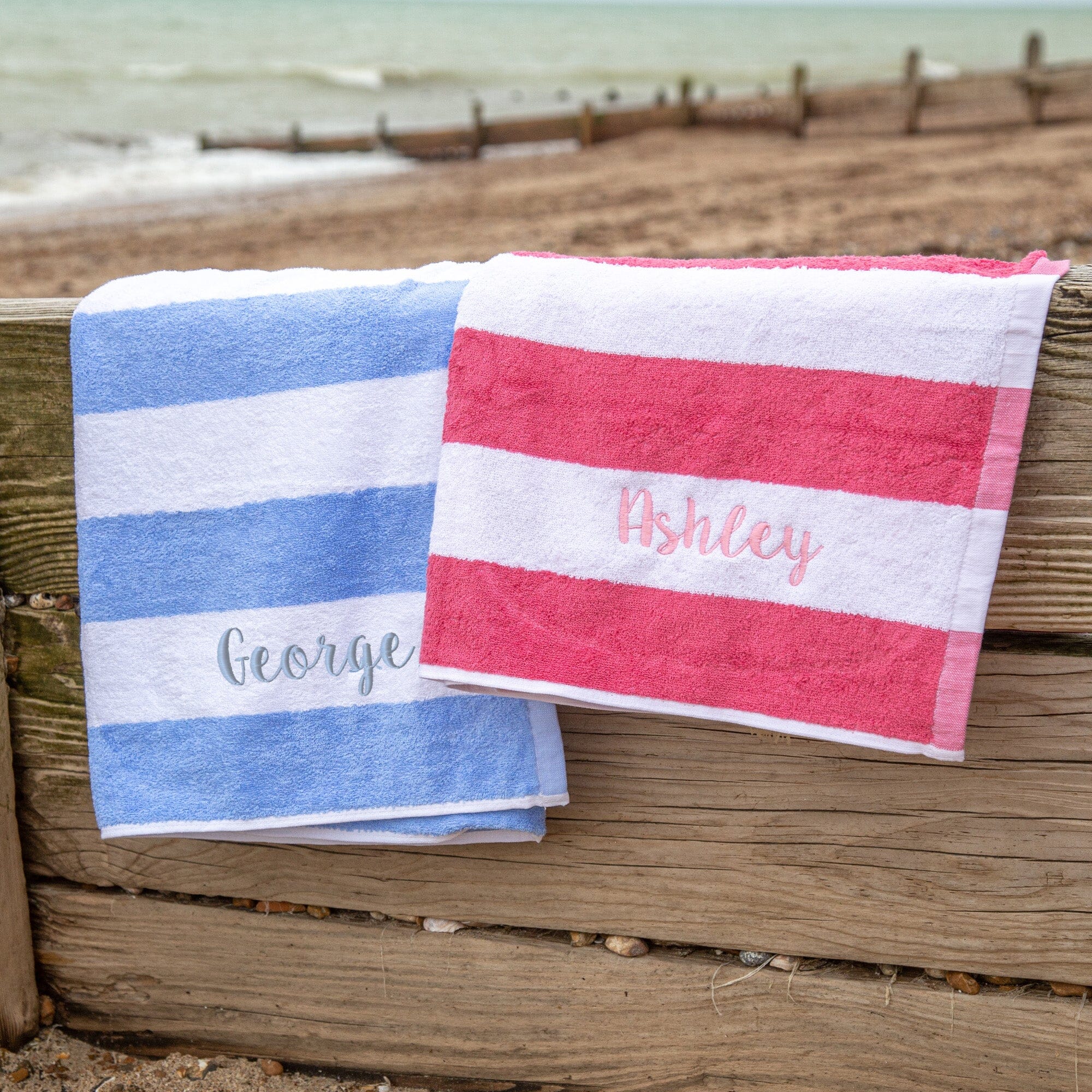 Personalised Striped Pool Towels
