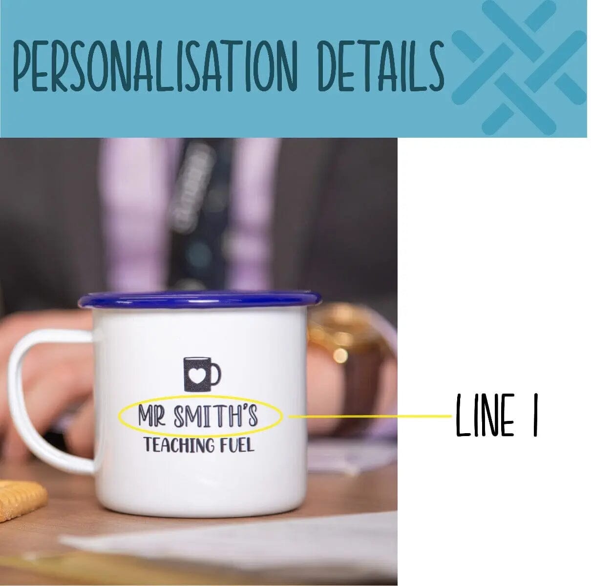 Personalised Teacher Fuel Enamel Mug   