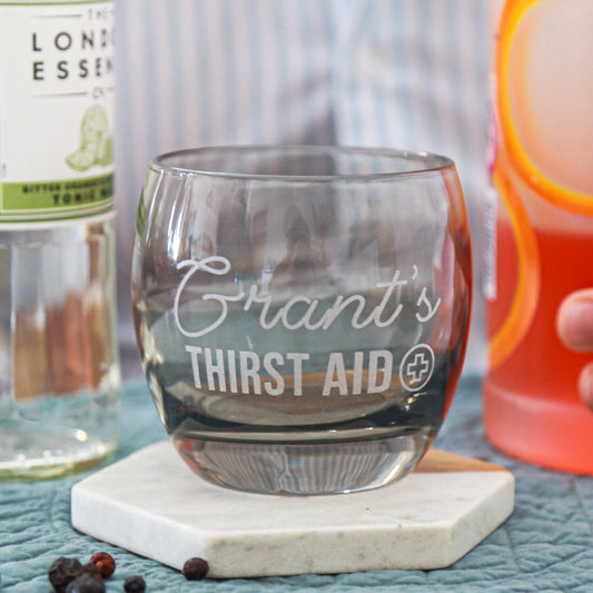 Personalised Thirst Aid Whisky Grey Glass