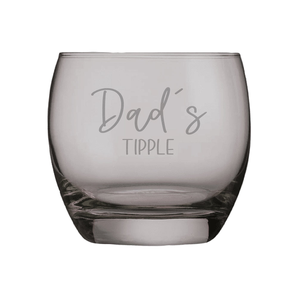 Personalised Tipple Coloured Whisky Grey Glass White Backdrop