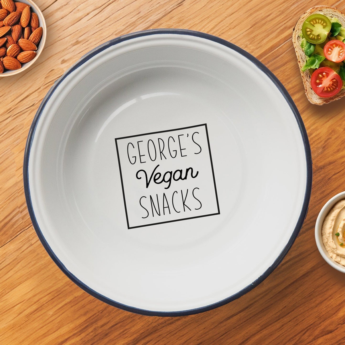 Personalised Vegan Snack Bowl on  the table