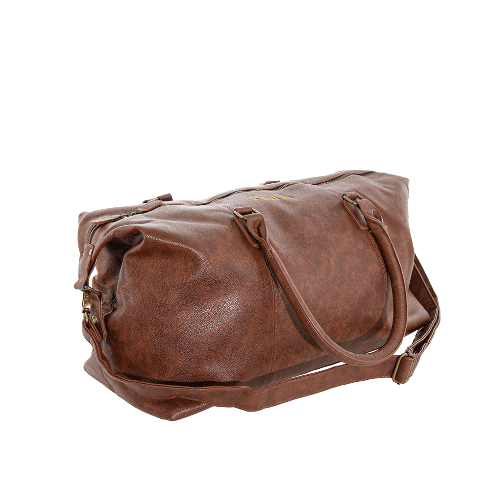 Personalised Vintage Holdall In Black or Brown