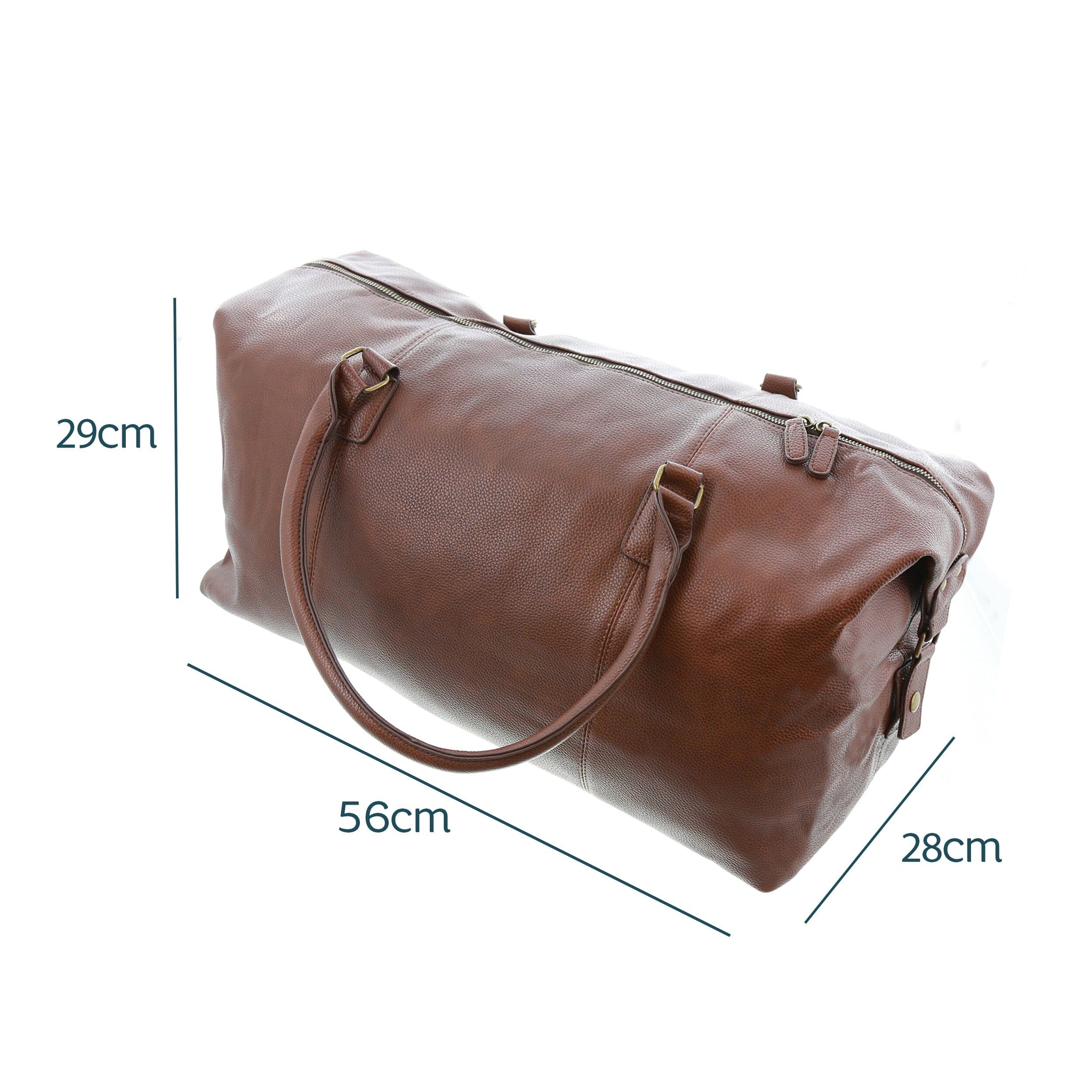 brown nu hide holdall size dimensions