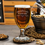 Personalised Vintage Style Stemmed Beer Glass aztex