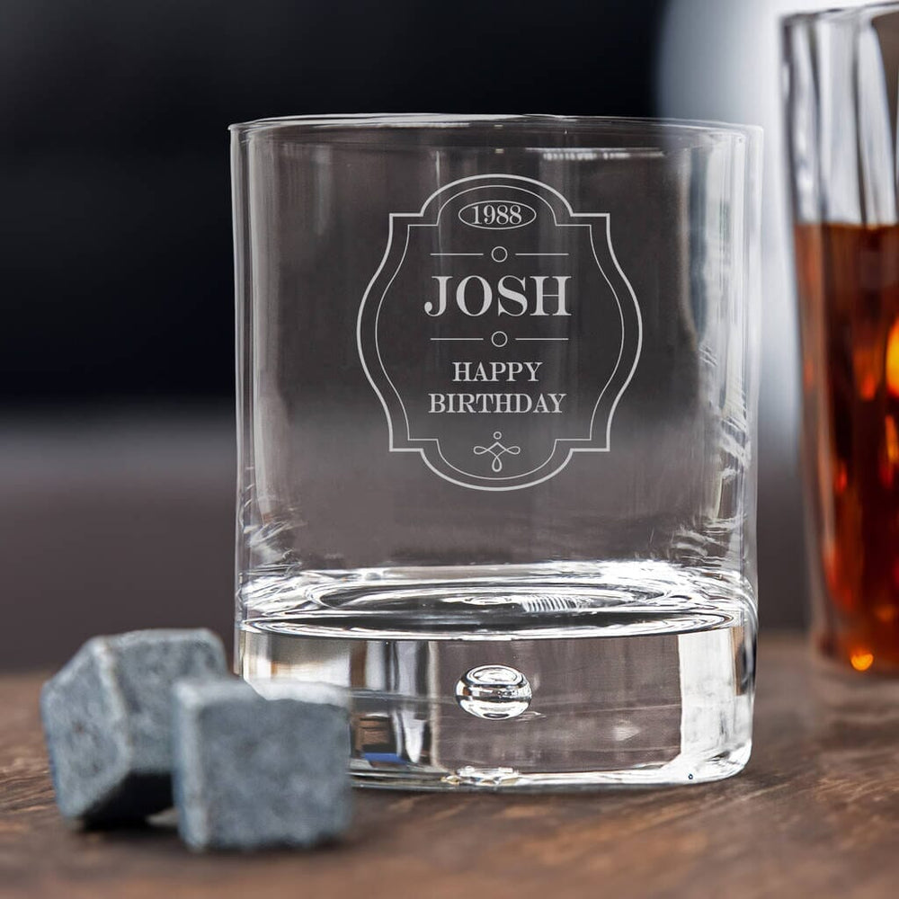 Personalised Vintage Style Whiskey Glass