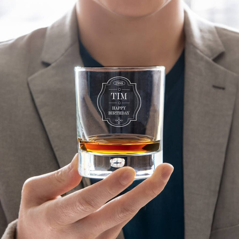 Personalised Vintage Style Whiskey Glass