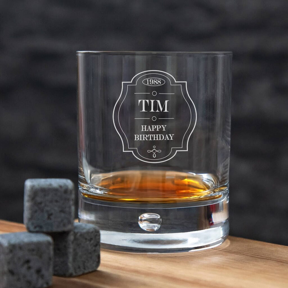 Personalised Vintage Style Whiskey Glass