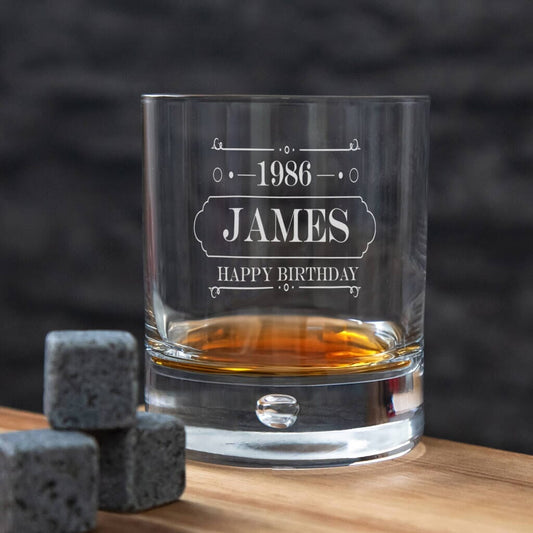 Personalised Vintage Style Whiskey Glass