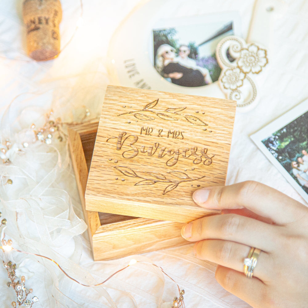 Personalised Wedding Mini Keepsake Box with Wedding related items 