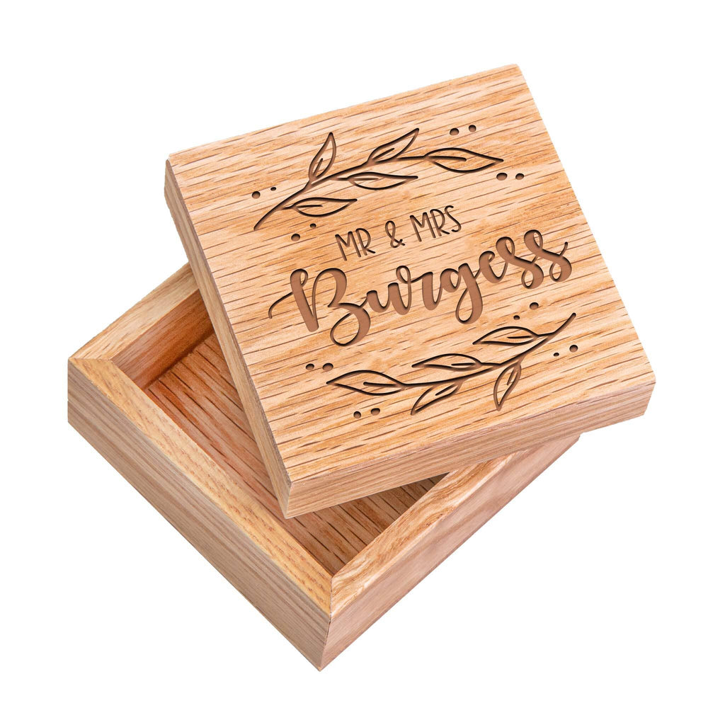 Personalised Wedding Mini Keepsake Box white backdrop