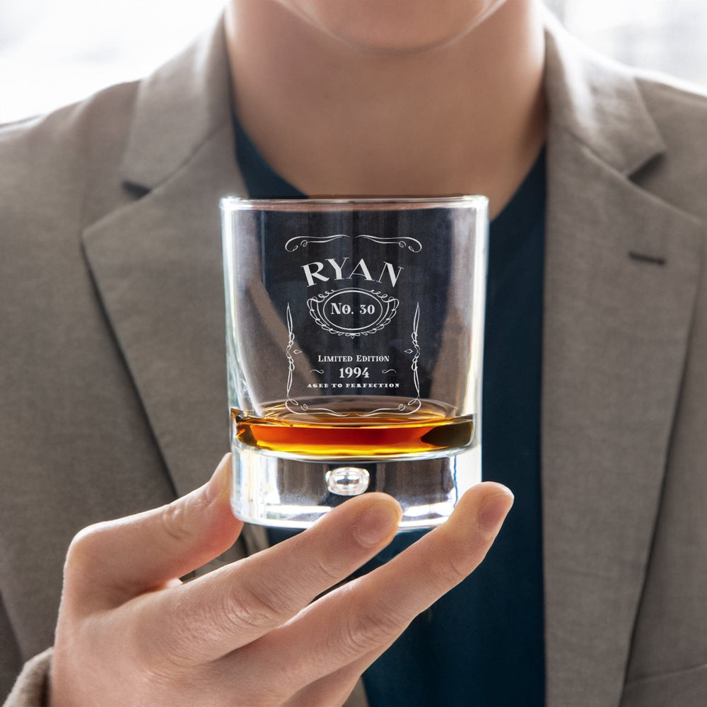 Personalised Whiskey Glass in JD Style