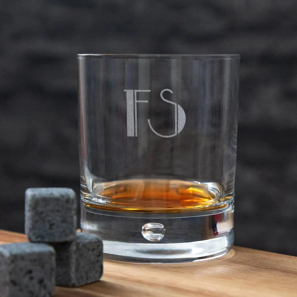 engraved whiskey glass