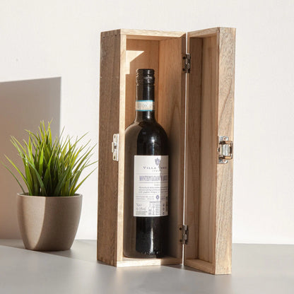 wine box with standard bottle of wine included