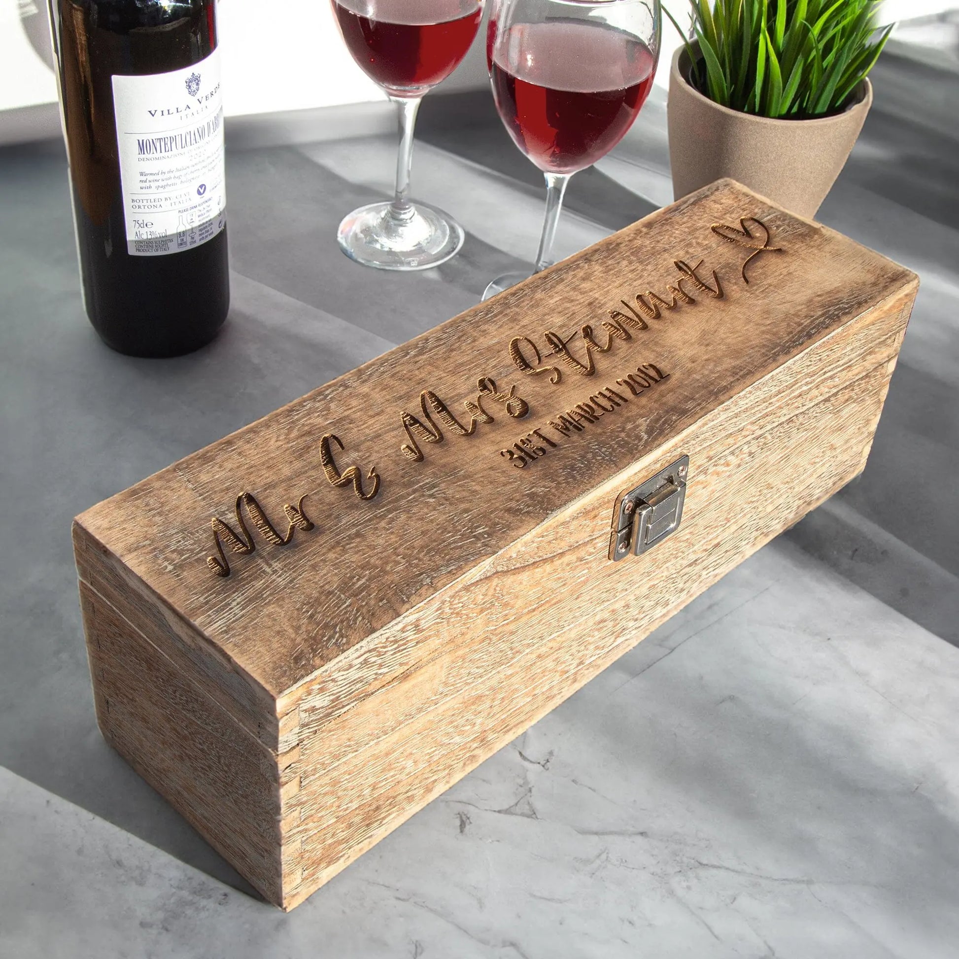 Personalised Wine Box For Couples