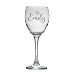 Personalised Wine Glass With Floral Design