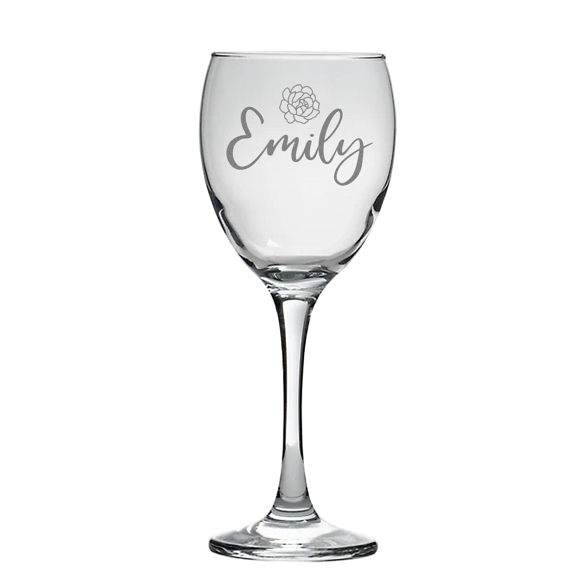 Personalised Wine Glass With Floral Design