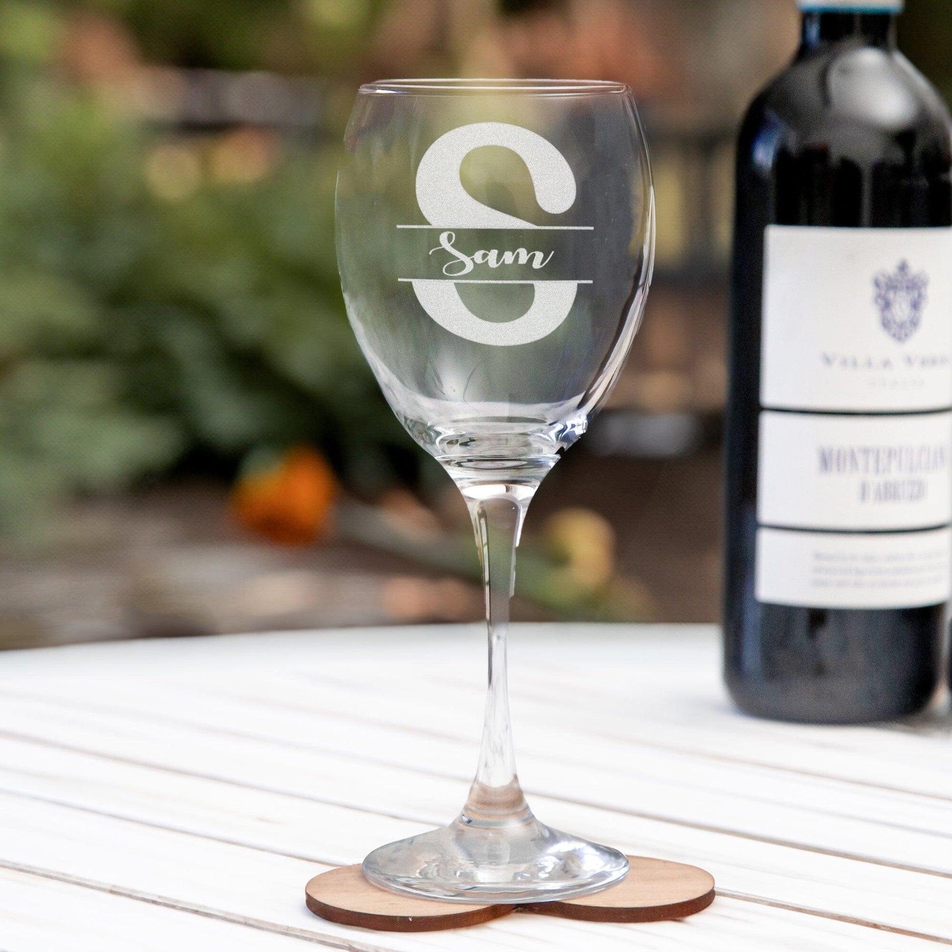 Personalised Wine Glass With Floral Design aztex