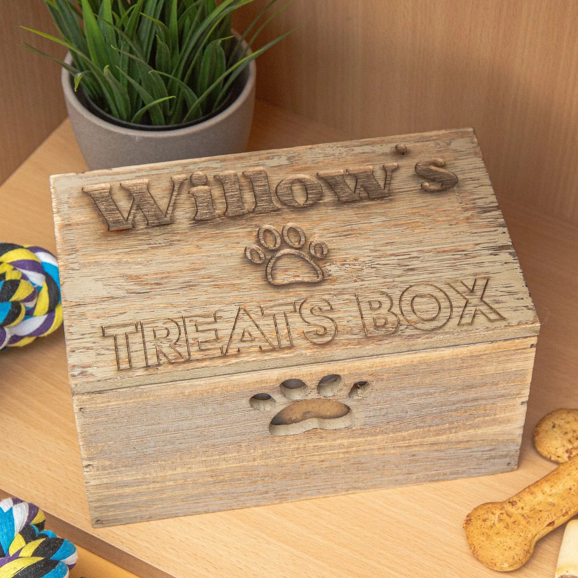 Personalised Wooden Dog Treat Box