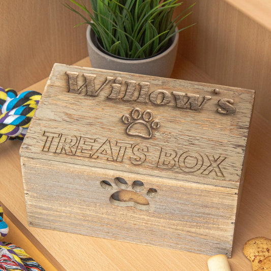 Personalised Wooden Dog Treat Box