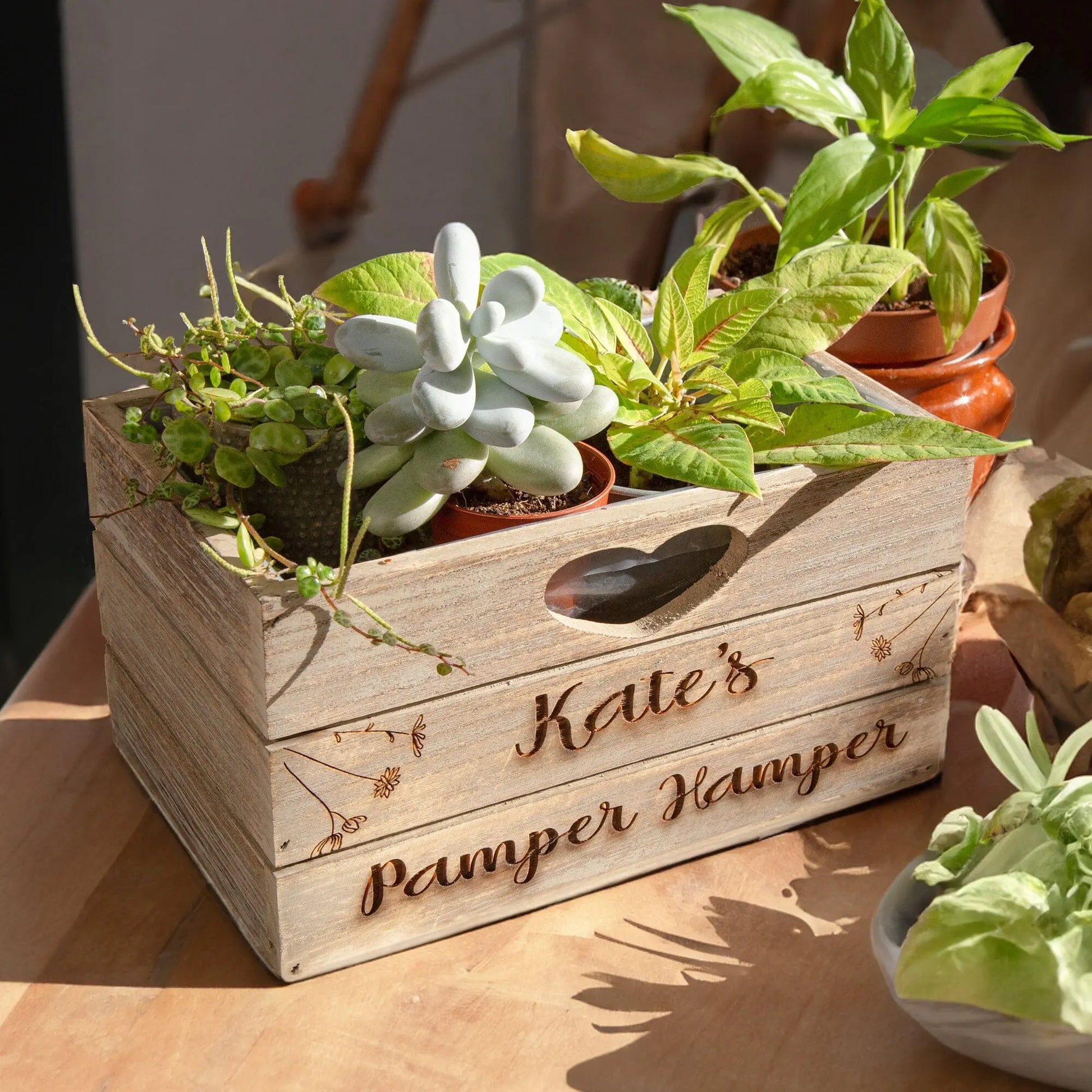 Personalised Wooden Floral Planter