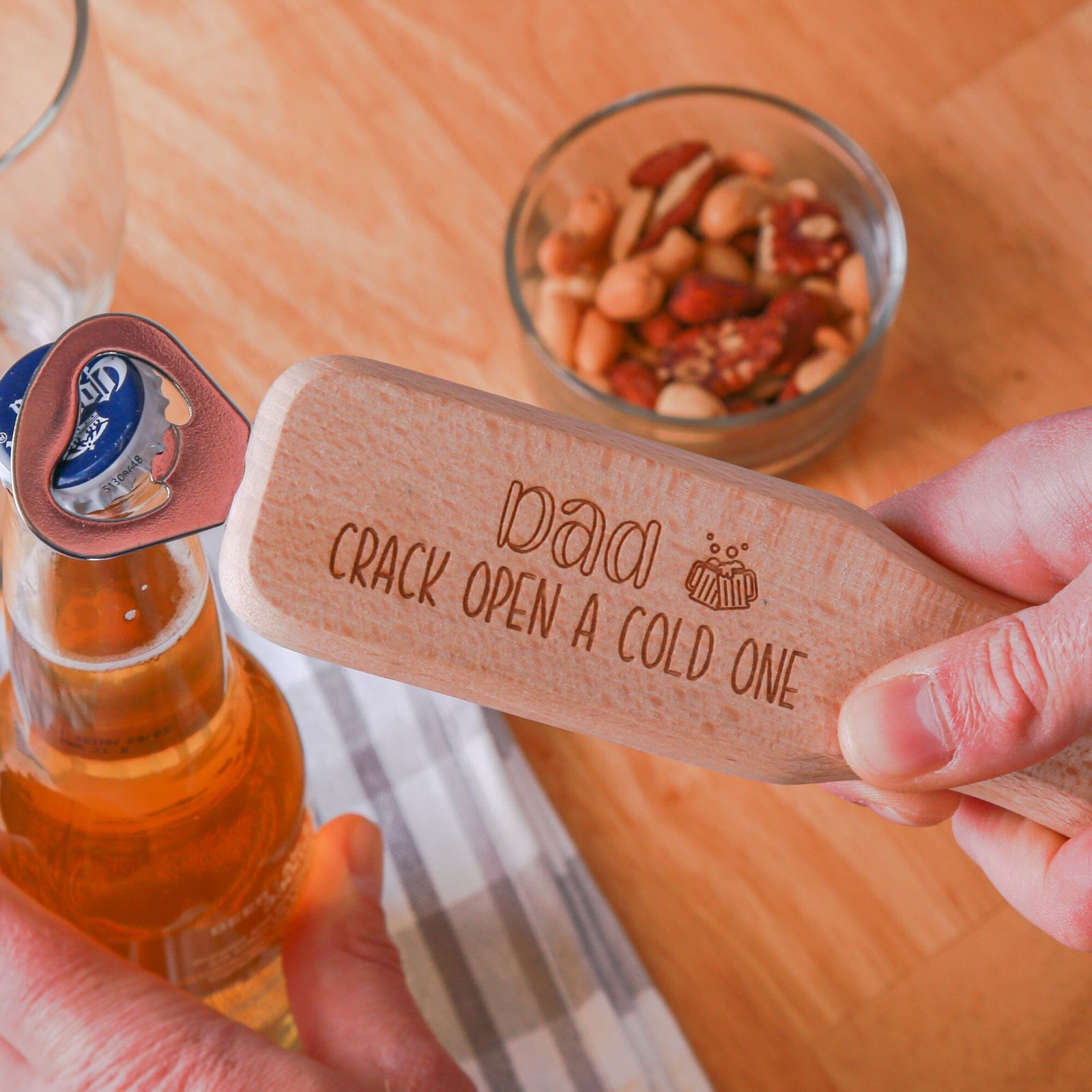 Personalised Wooden Handle Bottle Opener 