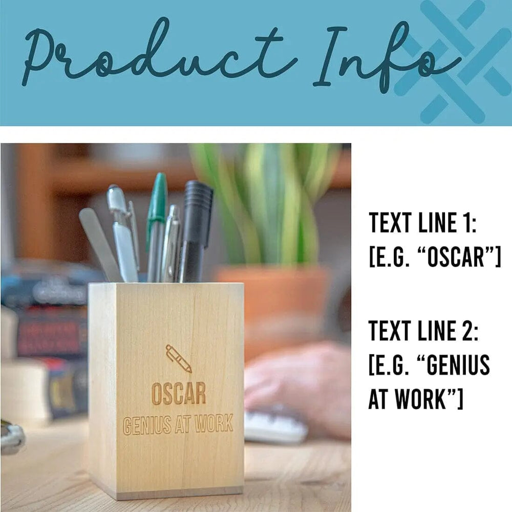 Personalised Wooden Pen Pot   