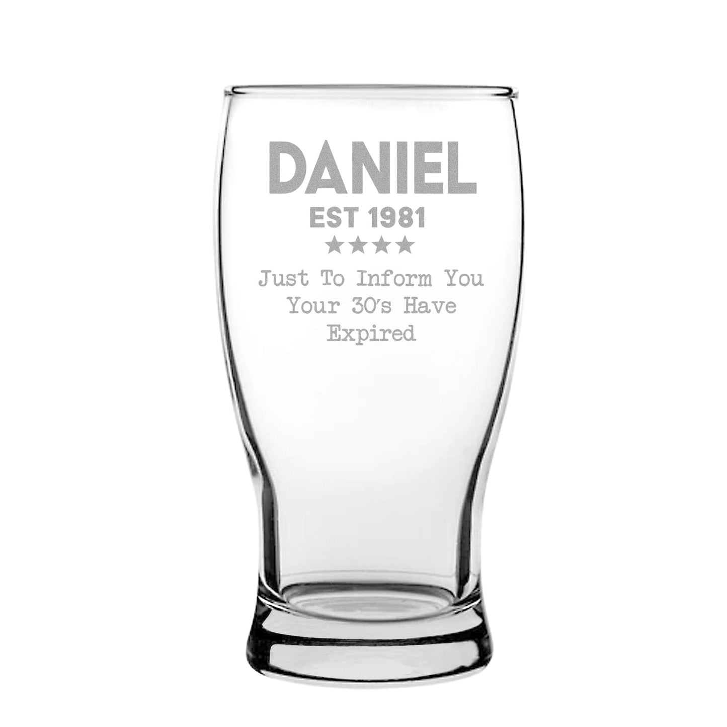 Personalised Year Beer Glass
