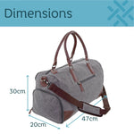 Personalised Vintage Canvas Weekend Holdall Bag dimensions