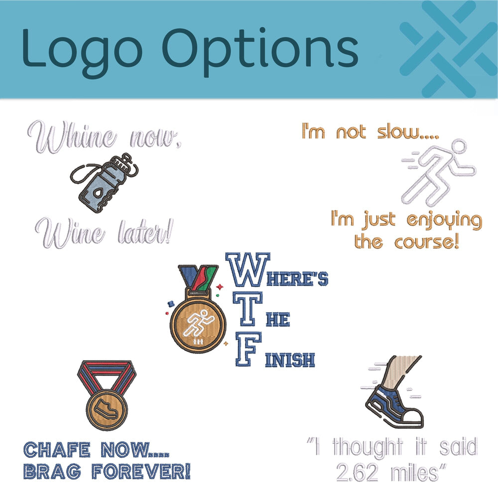Running towel logo options